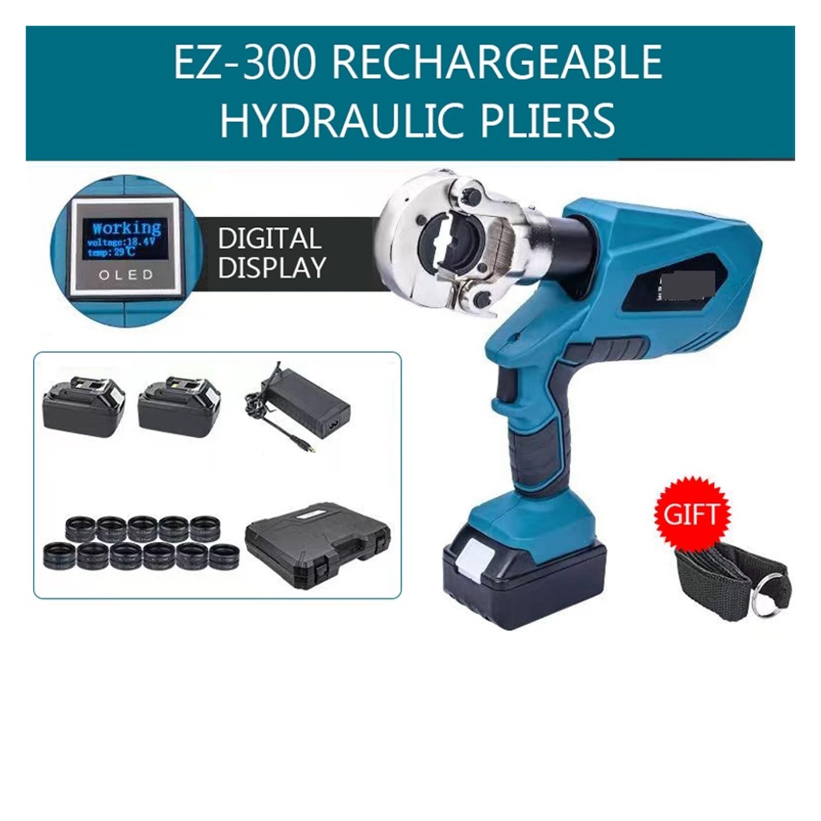 Pressatrice Multistrato Pinza ricaricabile Crimpatura elettrica DC18V / 4Ah a crimpare ricarica Strumento Prezzo fabbrica(EZ-400 2 Batteries)