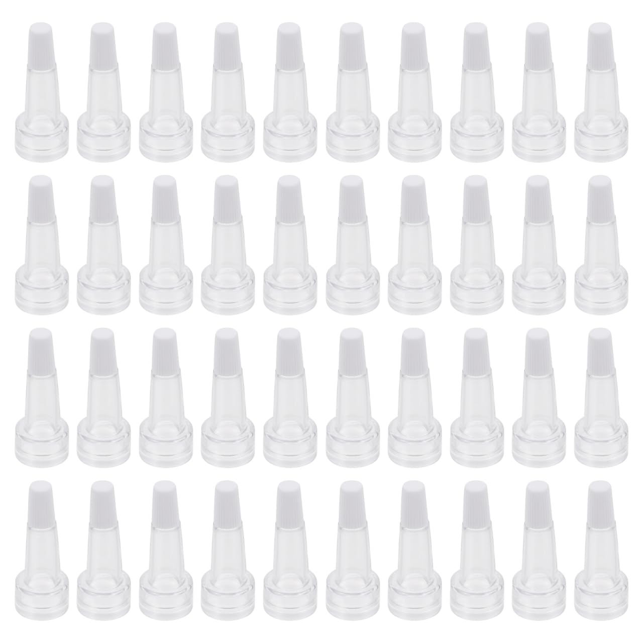 FRCOLOR 100Pcs Vial Bottle Caps for Essence Bottles 1.57X0.47 Inch Transparent Reusable Plastic Caps Compatible with Serum Liquid Droppers for Travel and Home Use
