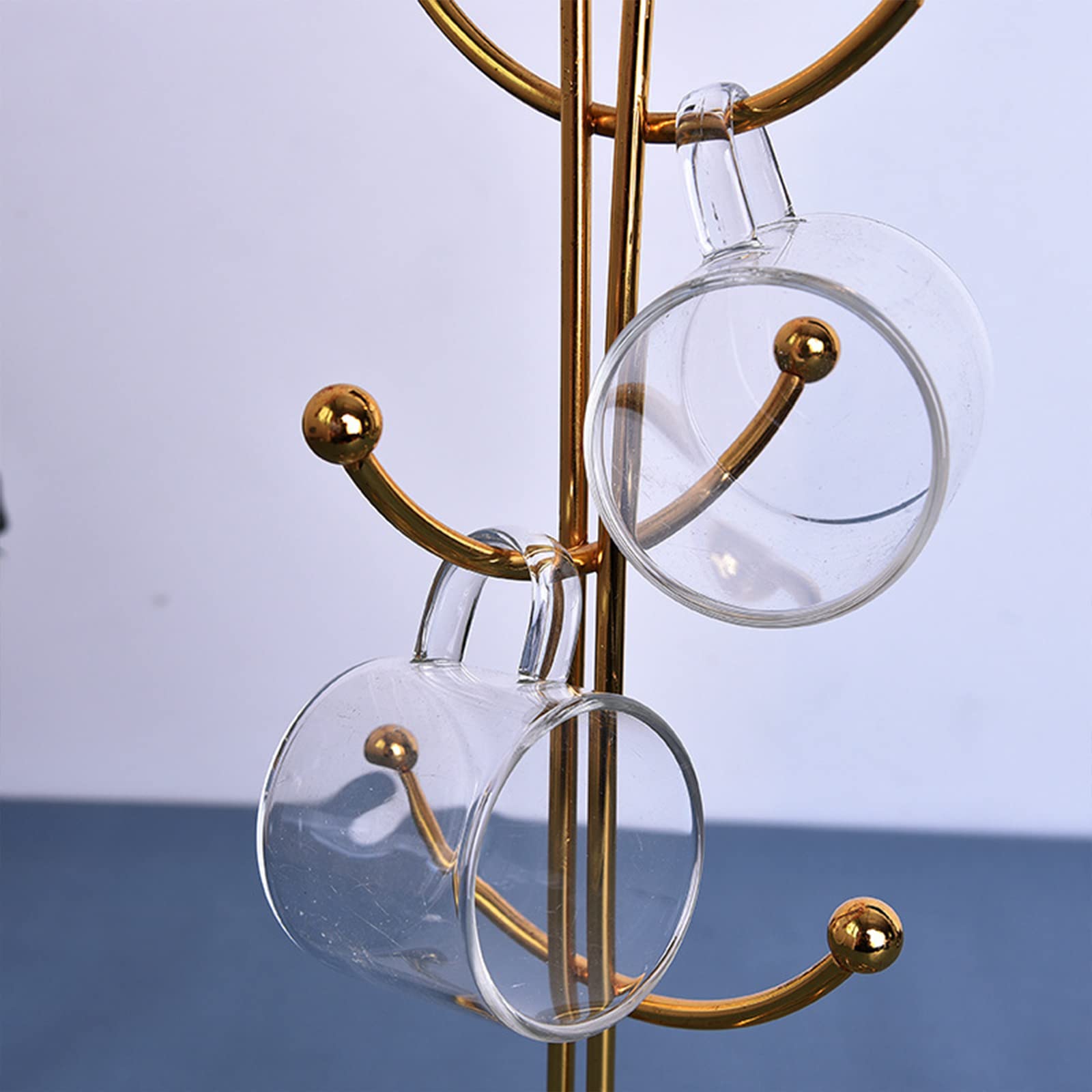 Albero Portatazze Da Cucina Con 6 Ganci - Supporto Per Tazze In Alluminio E Ceramica, Salvaspazio E Design Moderno - 3
