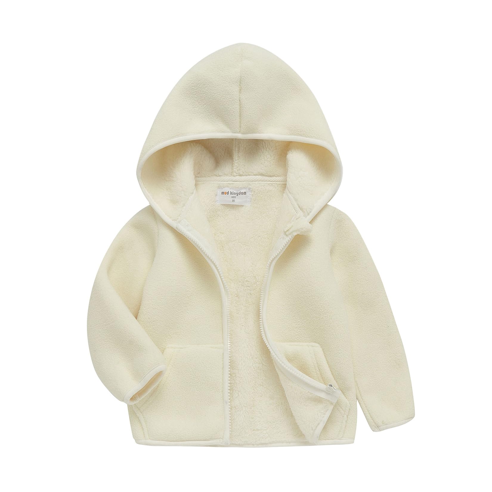 Mud Kingdom Boys Girls Polar Fleece Jacket with Hood Winter Thick Warm Outerwear Funny Cartoon