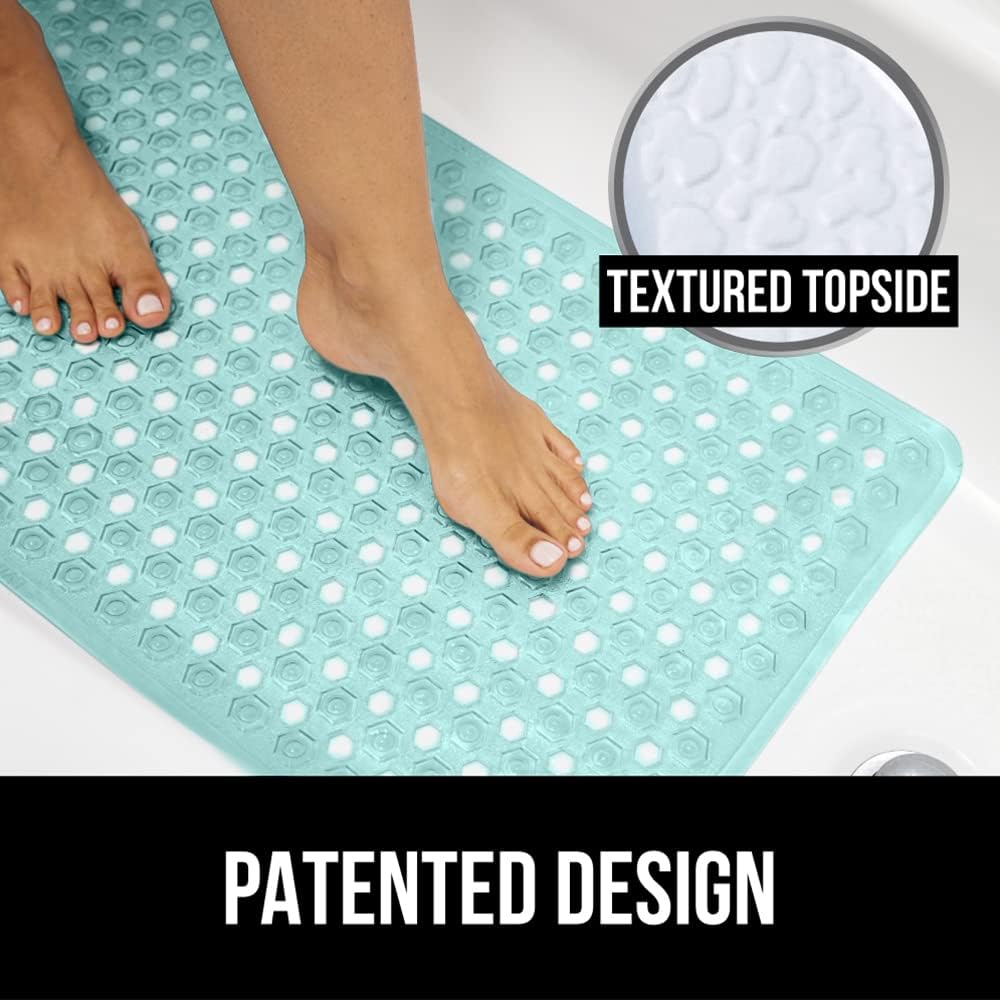 Gorilla Grip Patented Shower and Bath Mat, 35x16, Machine Washable Bathtub Mats, Extra Large Tub Mat with Drain Holes and Suction Cups to Keep Floor Clean, Soft on Feet, Bathroom Accessories, Green : Home & Kitchen