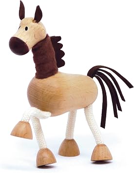 Horse Wooden Animal Toys for Toddler, Fun and Posable Wood Farm Animal Toys, Early Education Boys and Girls