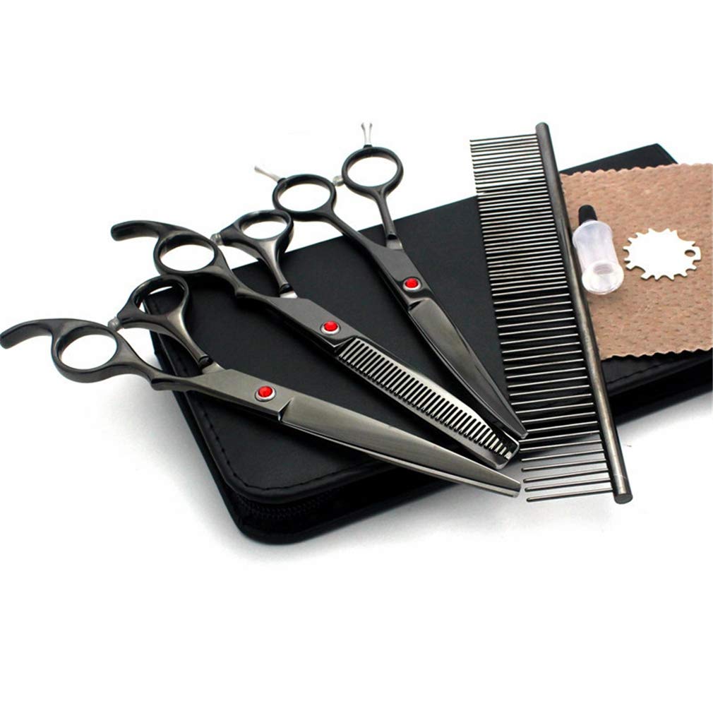 7,0 Pollici Pet Grooming Forbici Kit, Professionale in Acciaio Inox Dog Grooming Saloni Tools con Pettine, per Il Salone, Pet Parrucchiere