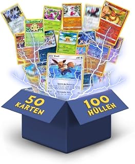 Pokémon Kartenset Deutsch, 50 Karten + 3 Holo