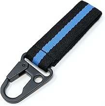 LFPartS Keychain Tactical Key Ring Holder Nylon Belt with Thin Blue Line