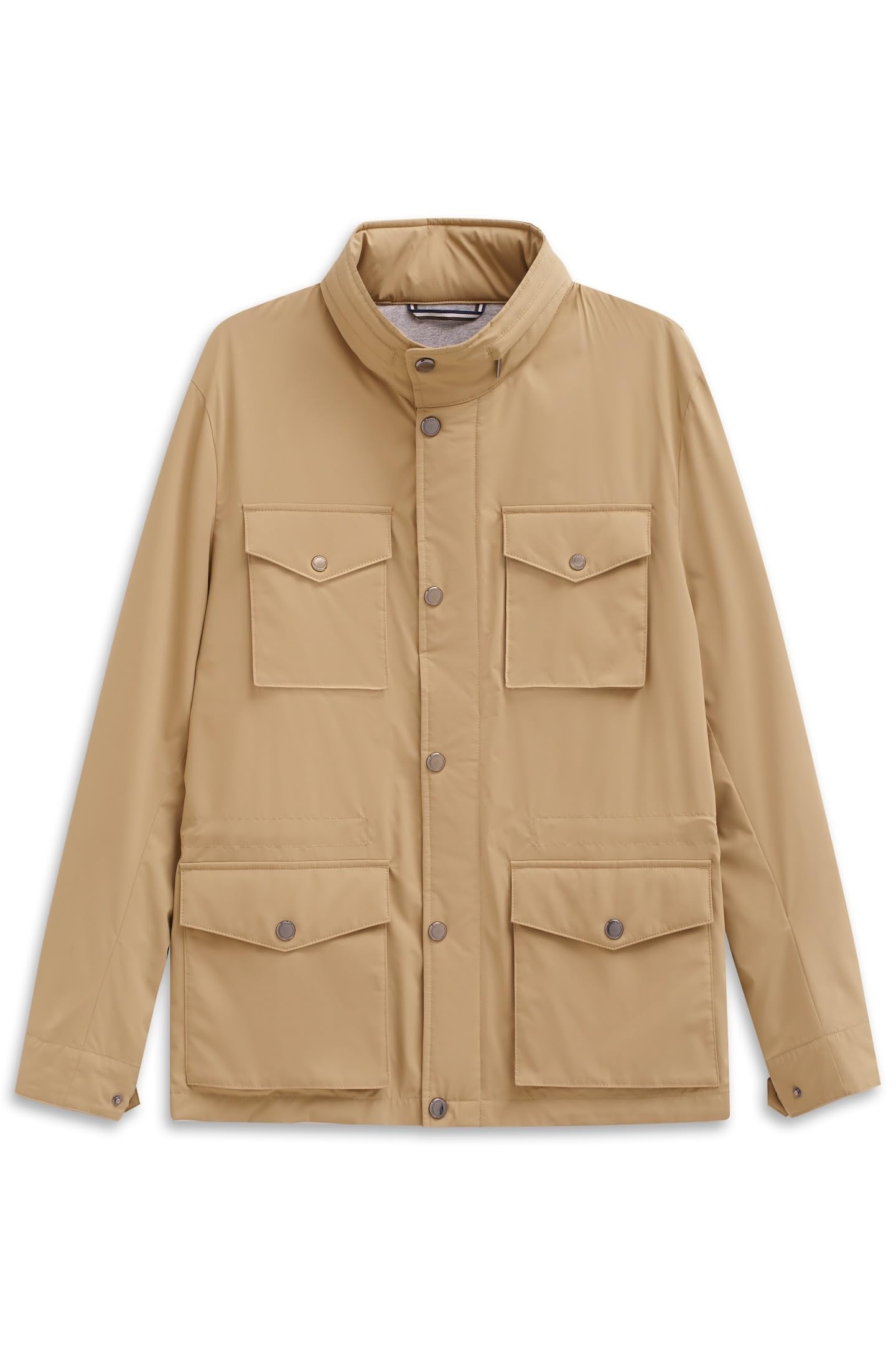bugatti Herren Übergangsfieldjacket 879400-81036 Regular Fit Stehkragen einrollbare Kapuze Flexcity Stretch Innentaschen