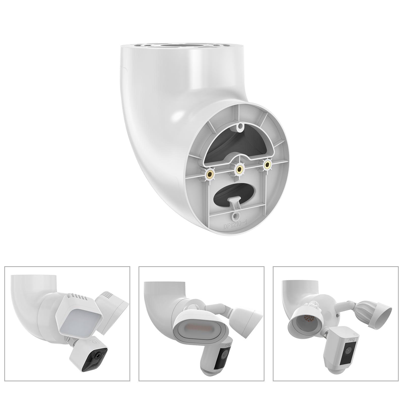 Supporto da parete per telecamera con proiettore ad anello con cavo Pro/Plus e lampeggiante, angolo regolabile per telecamera di sorveglianza interno/esterno, custodia protettiva stabile in ABS,