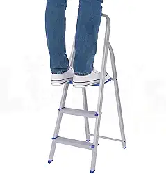 Escada Alumínio 3 Degraus Doméstica Reforçada 120kg Lillos