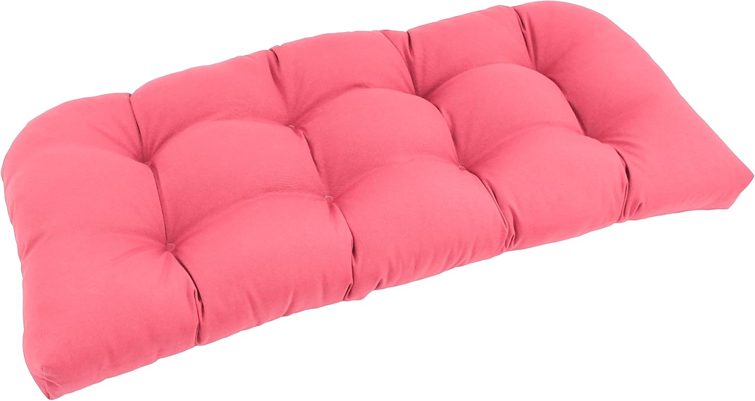 Blazing Needles Twill Rounded Back Loveseat Cushion, 42" x 19", Ruby Red 1 Count