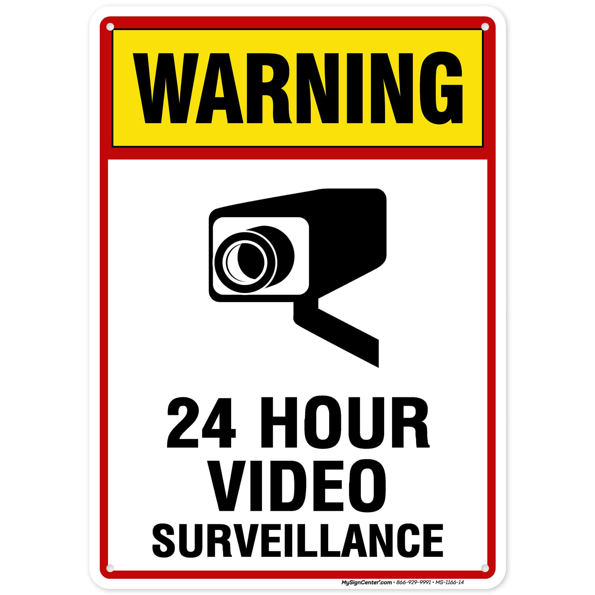 Cartel De Videovigilancia De Aluminio 15x20 Cm - Impermeable, Reflectante, Adhesivo O Con Tornillos, Para Interior/exterior