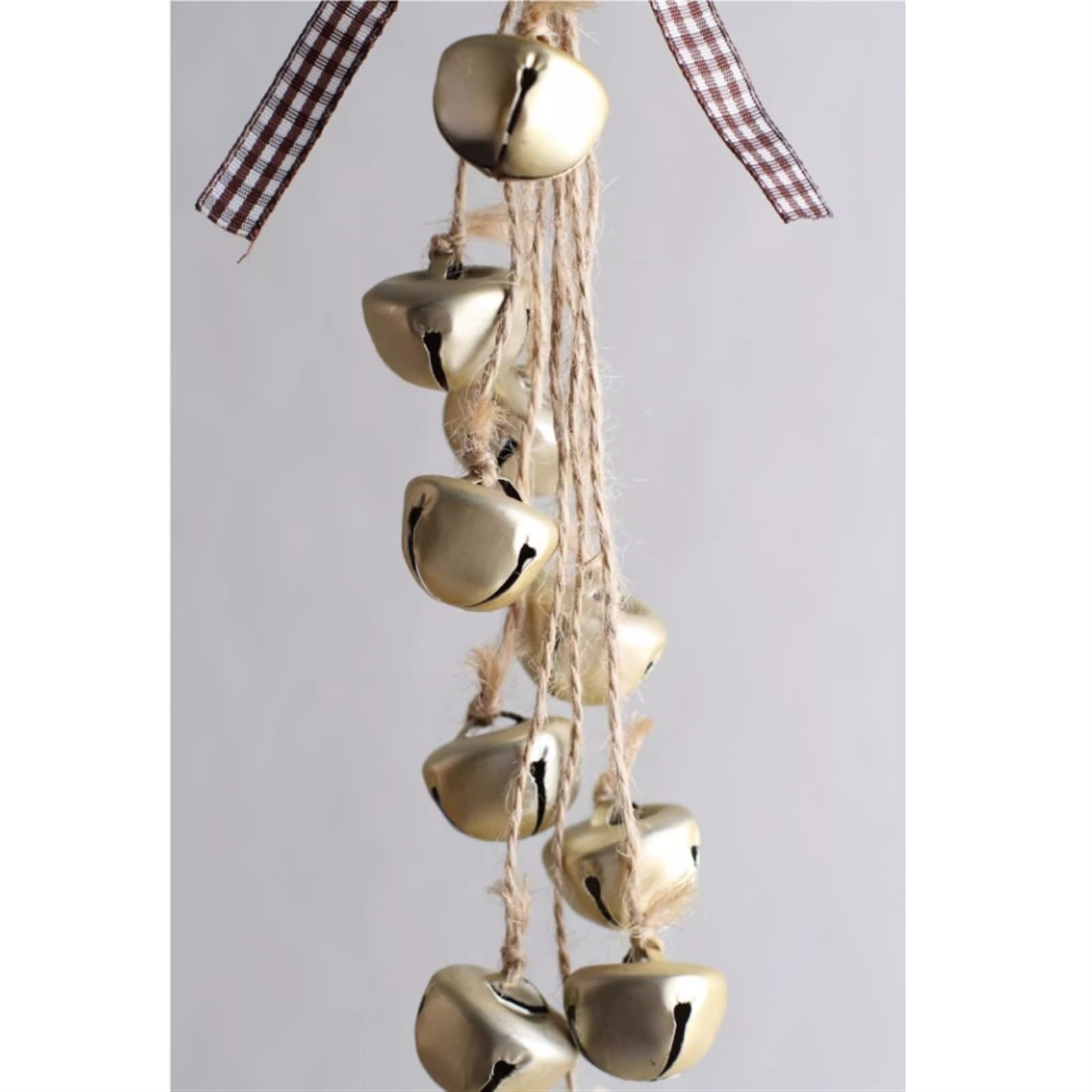 Campanelle Natale 5 Campanellini Bianchi Natalizi, Campanelli Artigianali Rustici for La Ghirlanda della Albero di Natale Decorazioni(Gold)