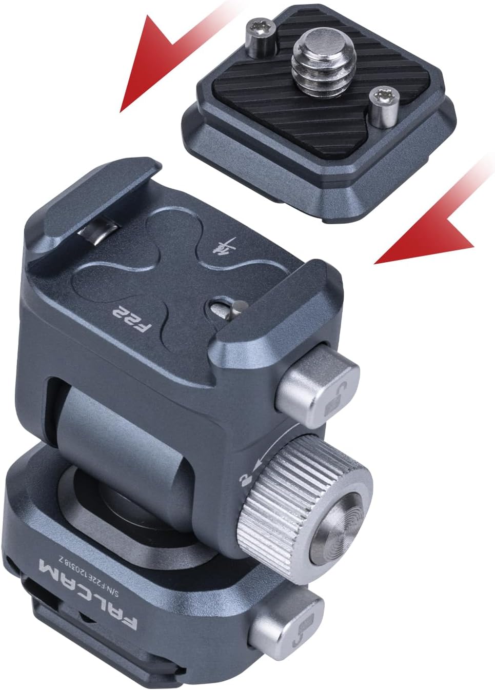 FALCAM Field Monitor Mount Holder Kit, Monitor Holder with 2-Pieces F22 Quick Release Plate, 360-Degree Swivel and 180-Degree Tilt Adjustable for 5" and 7" Monitor-2543