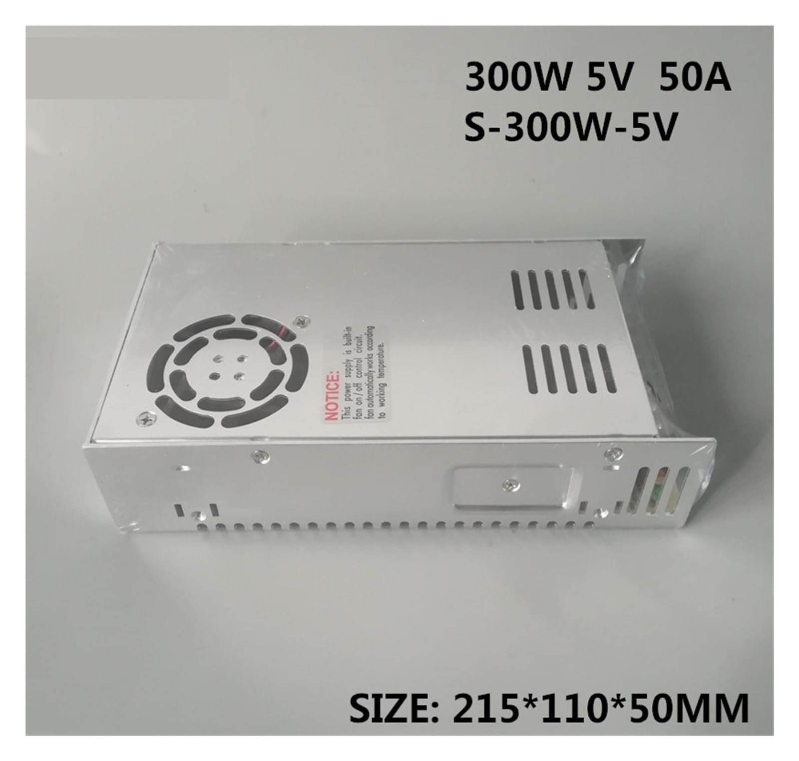 Fuente de alimentación conmutada de 300 W y 5 V, salida única de 50 A, entrada de 220 V, S-300 W-5 V, con ventilador, regulador de CA a CC.