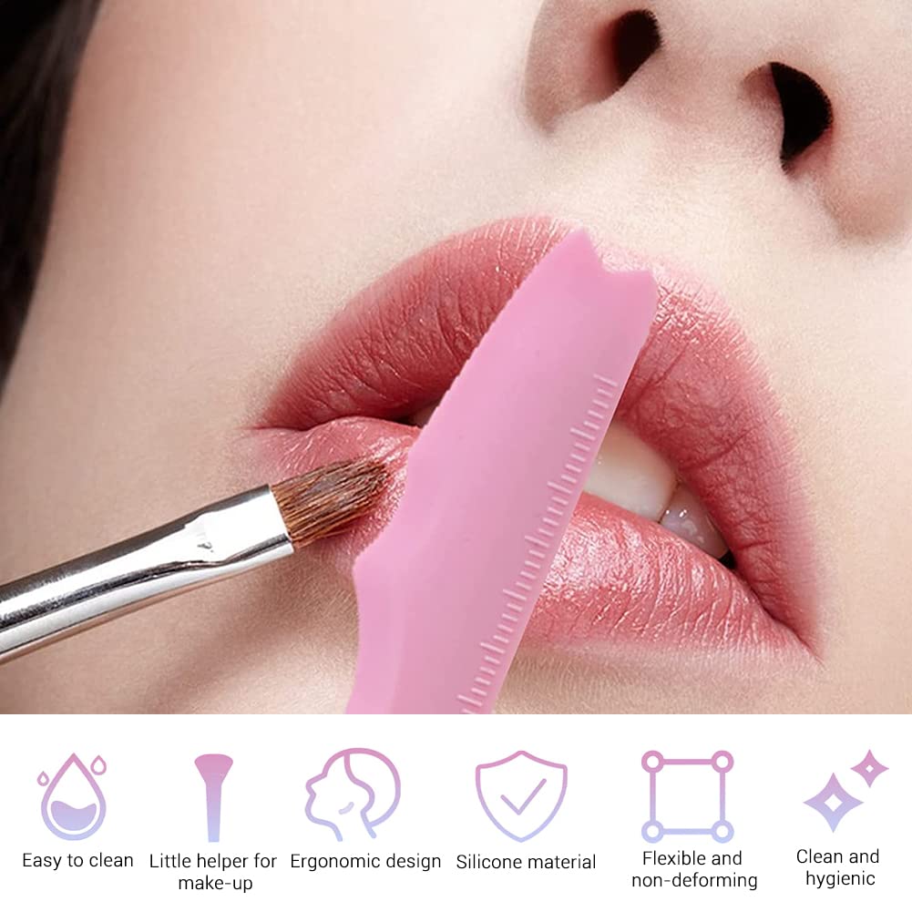 dellyy Regla de Belleza de Silicona, Plantilla para Delinear Ojos, Plantillas Eyeliner Ojos Reutilizables, Plantillas Cejas Adecuado para Principiantes y Expertos en Maquillaje (Rosa)