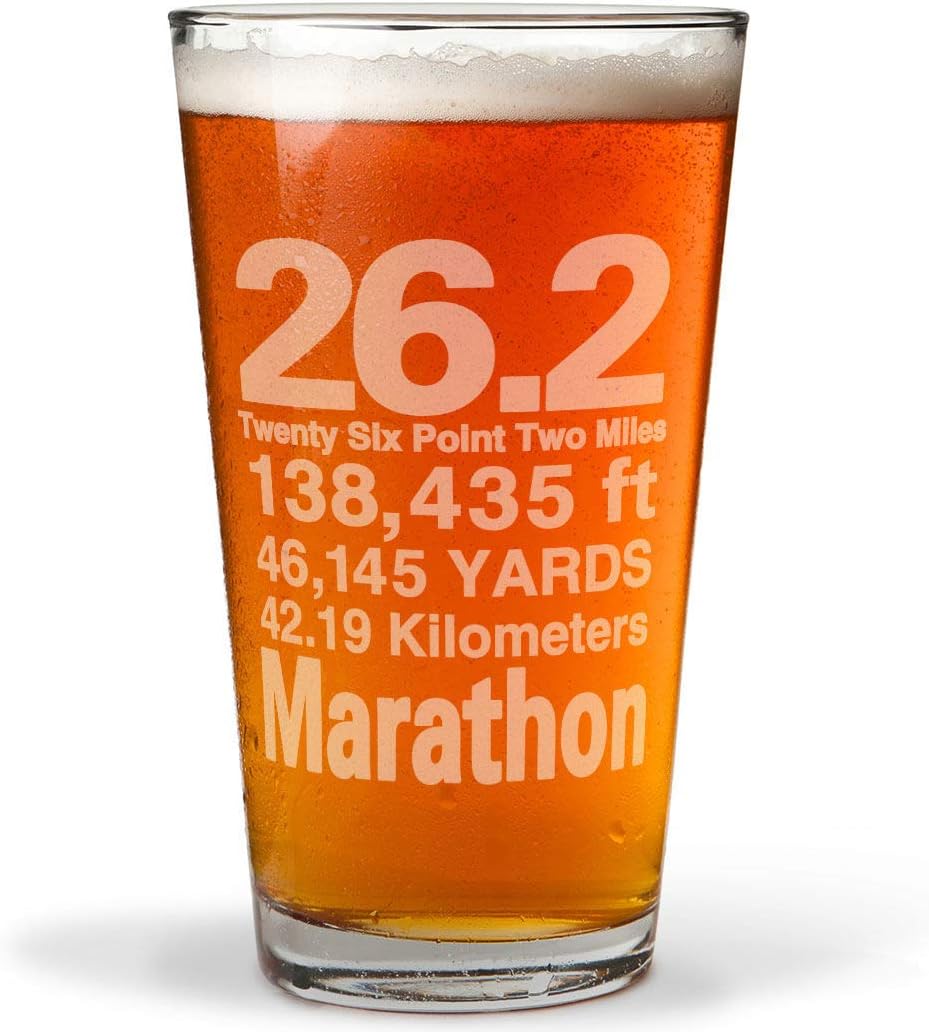 Gone For a Run Boston Race Route Pint Glass - 16 oz - Marathon Gift