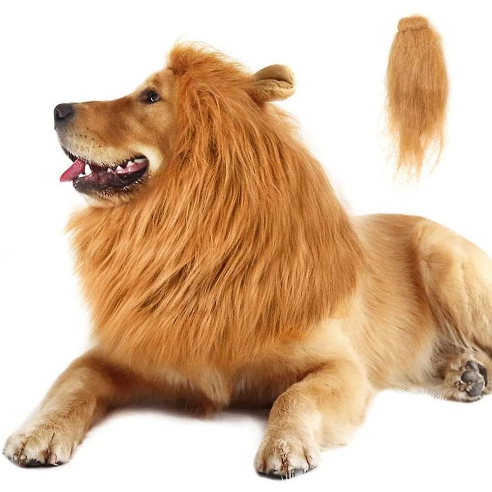 Disfraz de melena de león para perro, collar de melena de león para perro, disfraz de melena de león para perro, peluca realista de melena de león, disfraz de melena de león ajustable para perro con