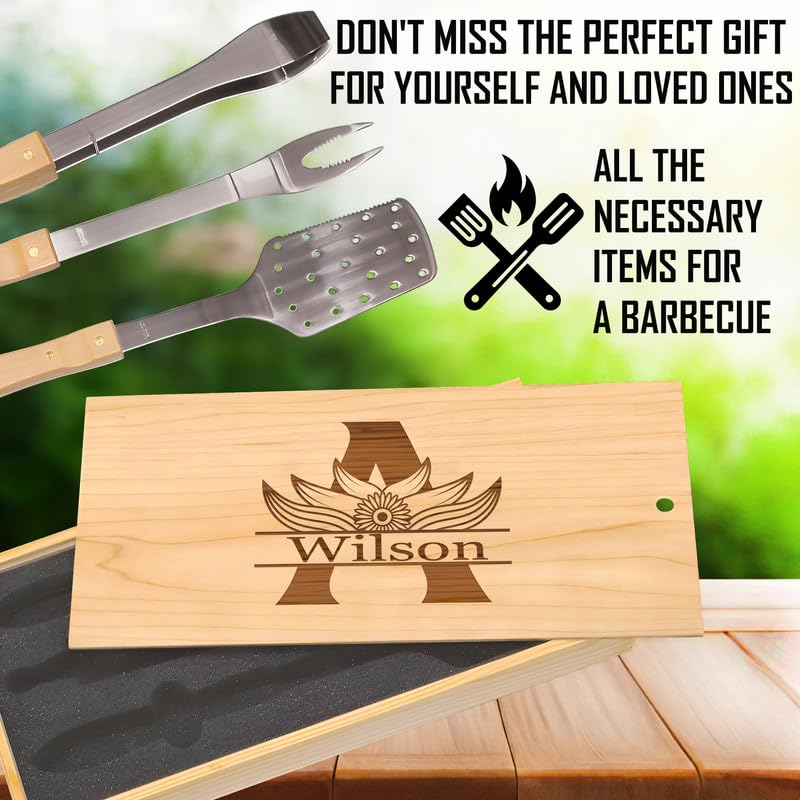 Set Parrillero con Caja de Madera Personalizada miniatura 6