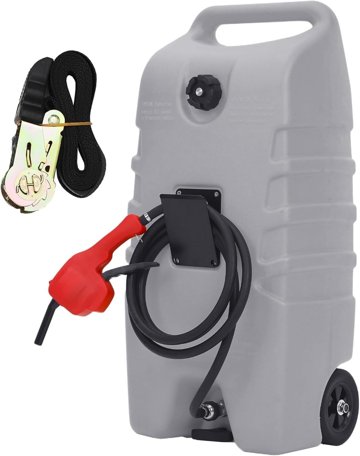 PeakPursuit 14 gal Gas Caddy, 57L Portable Fuel Tank and Fuel Transfer Pump with 10-Foot Hose for Lawn Mower, Farm, Marine, and Home Use