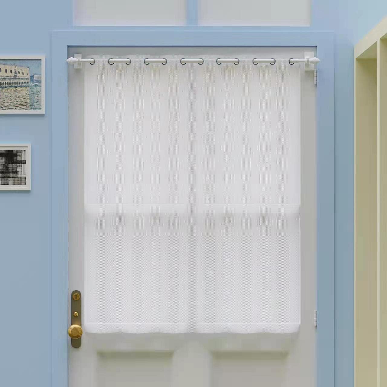 4 Pack Magnetic Curtain Rod for Metal Doors Windows,16 to 28 Inch,Multi-Use Adjustable Appliance for Iron and Steel Place,1/2 Inch Diameter, Tool Free,White