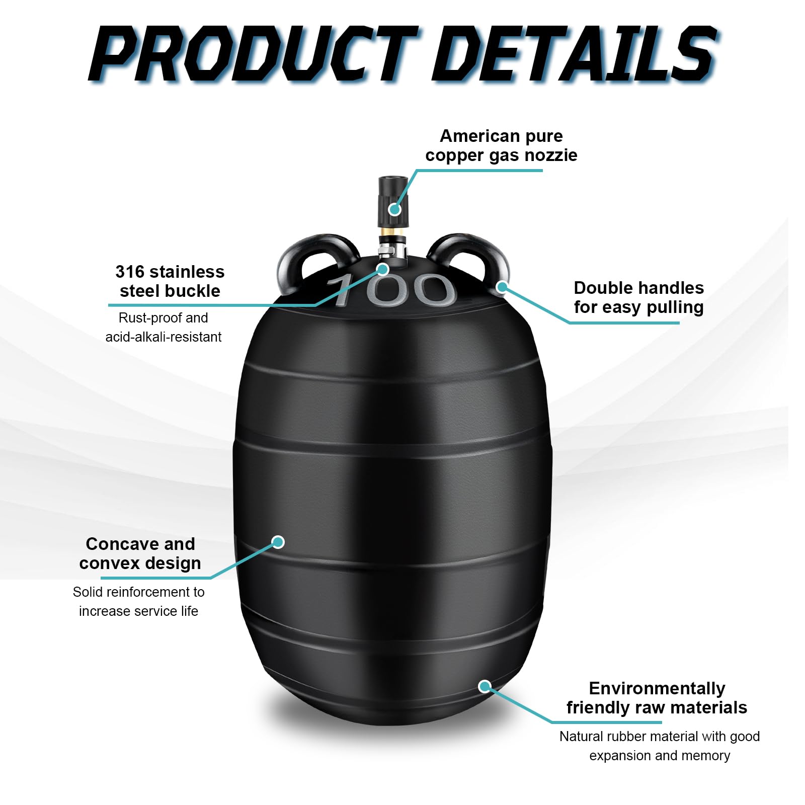4 Inch Inflatable Pipe Plug Sewer Test Plug with 39.37" Hose and Chain, Inflatable Balloon Rubber Plug for Water Pressure Testing, Water Flow Blocking, and Pipe Leak Inspection - 5
