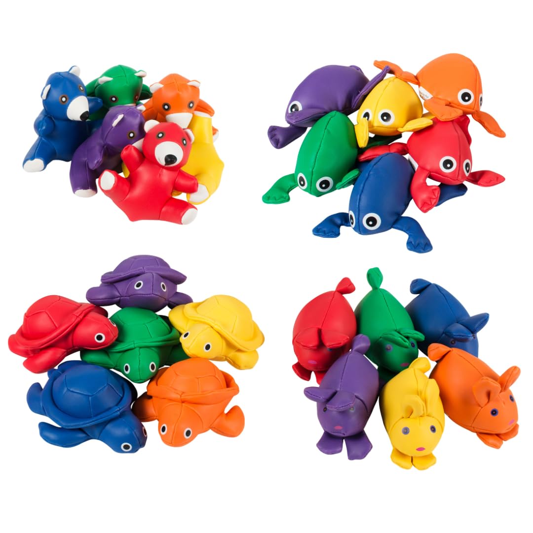 ATC Handels GmbH Lot de 6 coussins de haricots en forme d'animal - Pour stimulation cognivitve (grenouilles)