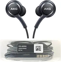 Fones de ouvido estéreo Samsung de 3,5 mm compatíveis com Samsung Galaxy S10 S10e S9 S8 Plus A31 A71 fones de ouvido com fio - com microfone e botões de volume (preto)