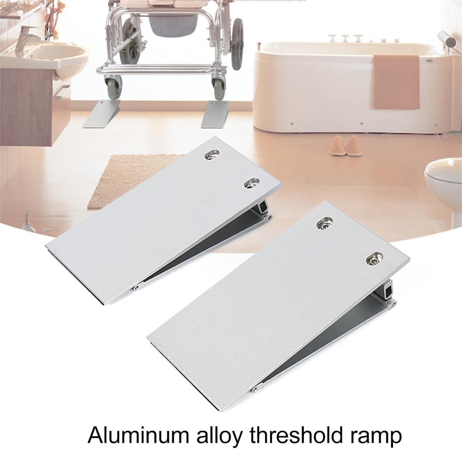 Rampa para silla de ruedas, pendiente ajustable de aleación de aluminio, base antideslizante, rampa de umbral de entrada para movilidad de discapacitados