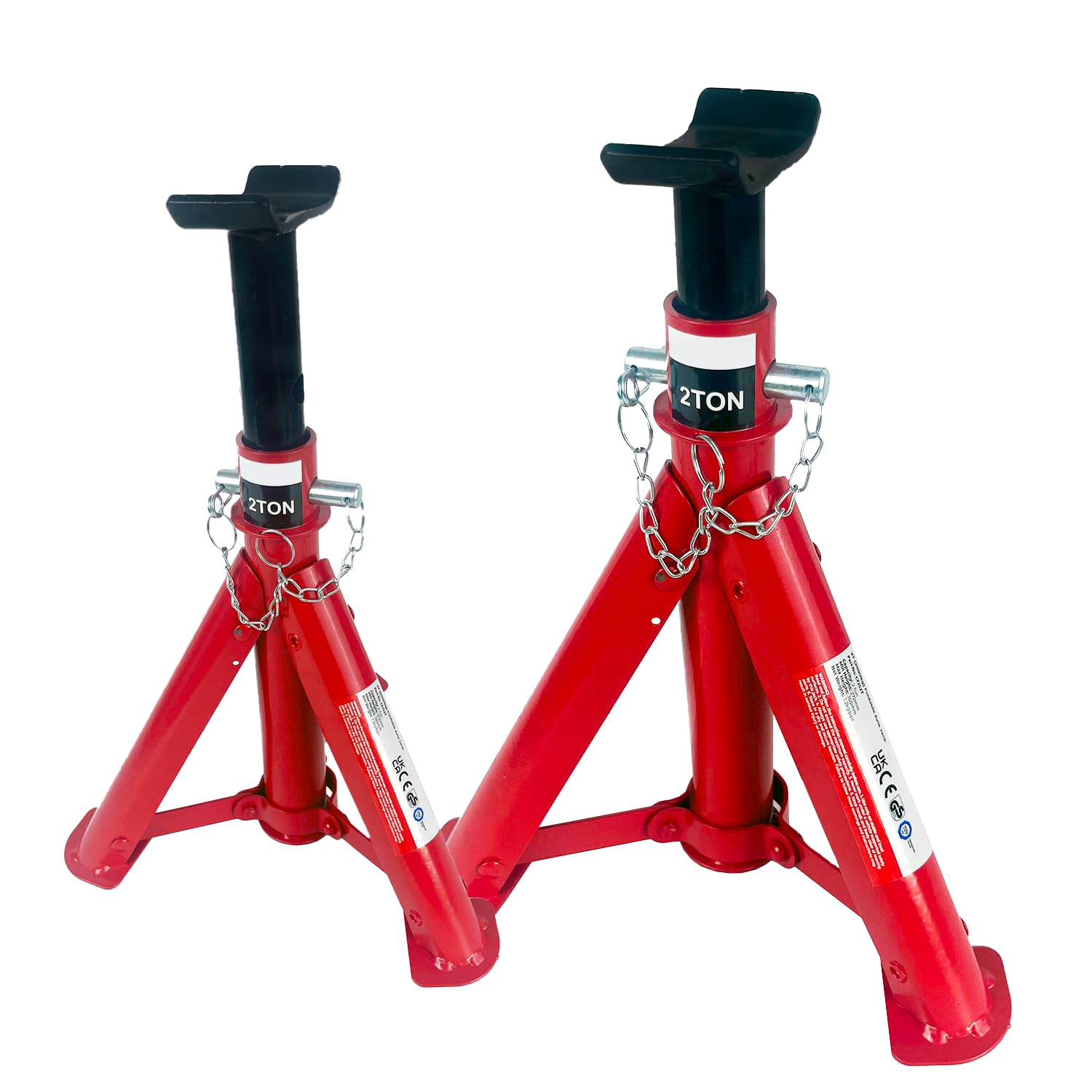 Simply Auto 2T Foldable Jack Stand Pair CFJS2T (2 Tonne, 2000kg), Red