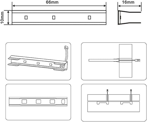 Miniatura 9 de AIBOO Kit de iluminación LED para estante de vidrio para iluminación lateral trasera con cable flexible y clip con control remoto RF (8 luces, RGB)