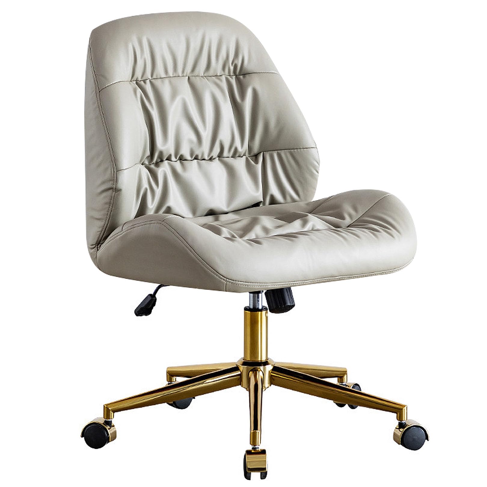 Chaise de direction pour bureau à domicile au design capitonné et piétement doré