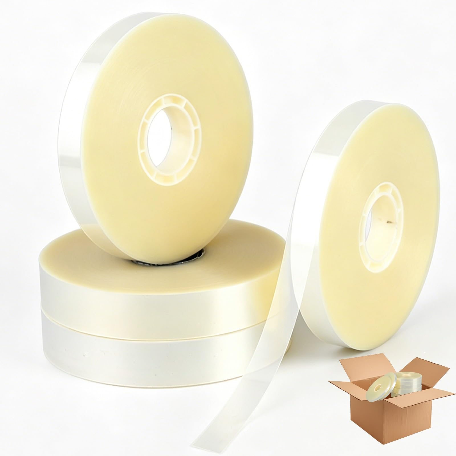 Senodon One Color Automatic Vegetable Tying Machine Tape, 1.2Cm/2Cm/3Cm Opp Binding Tape For Produce, Durable Bundling For Lettuce, Scallions & Herbs(1.2Cm 150M 100 Rolls)