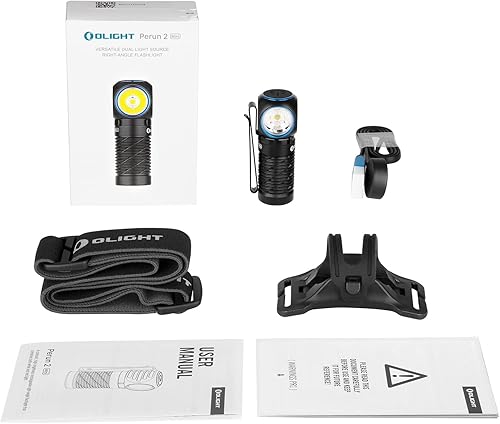 Miniatura 9 de OLIGHT Perun 2 Mini linterna frontal LED de 1100 lúmenes, linterna frontal recargable con opción de luz roja, ideal para trabajar, senderismo,