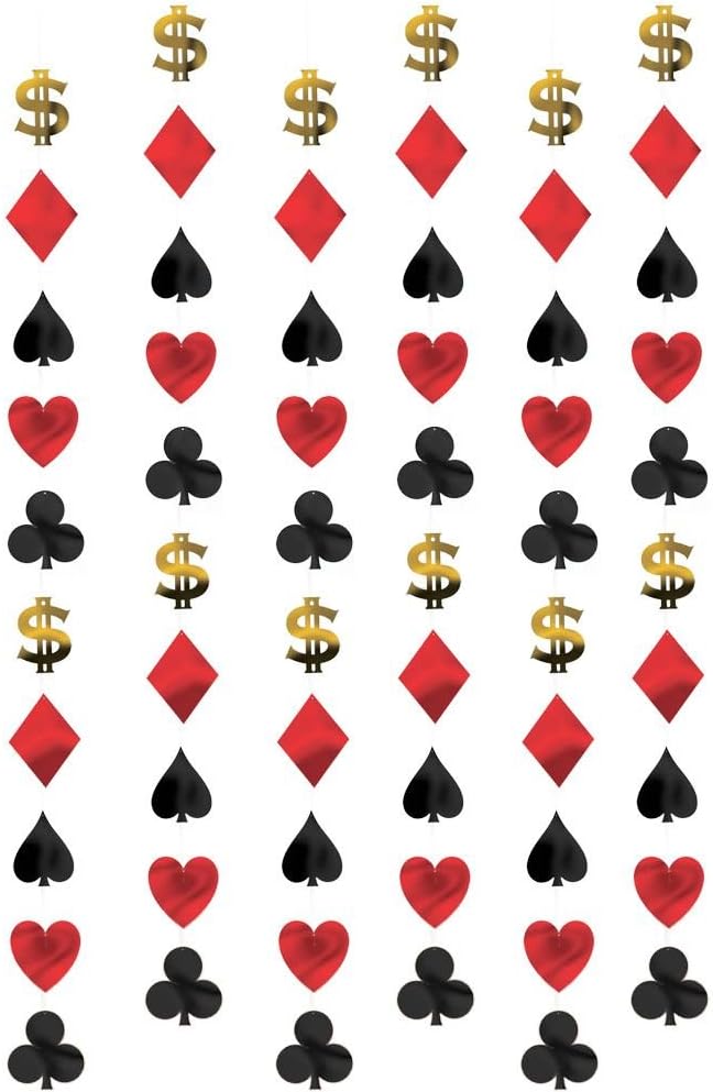 Amscan 678905 Casino String Decorations - 6 Pcs