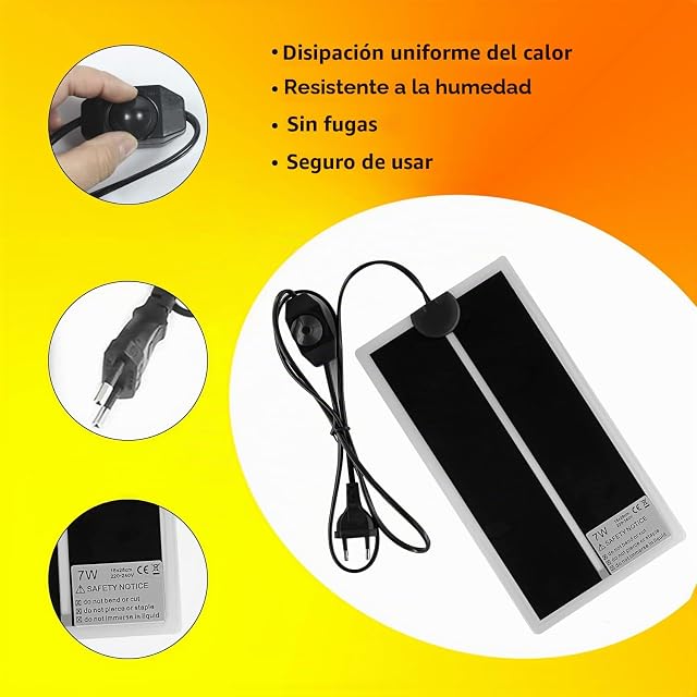 Foto 4 de 8 de Tapetes Térmicos para Terrarios, FIPASEN Manta Calefactora para Reptiles con Temperatura Ajustable…