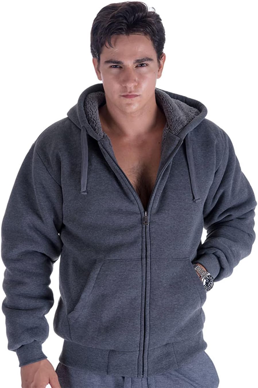 Gary Com Heavyweight Sherpa Hoodies for Men, Thick Fleece Lined Full Zip Up Winter Warm Sweatshirts Work Jackets - Image 2