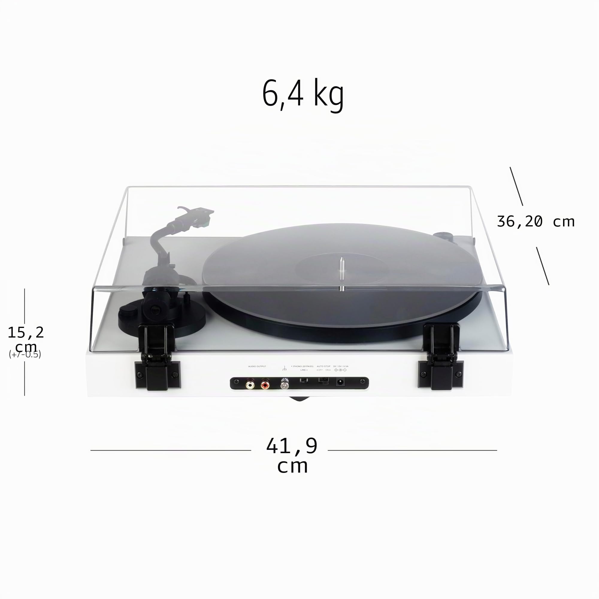 Fluance RT81+ Platine Vinyle Hi-FI – Cellule VM95E, Plateau Anti-Résonance, Tapis Acrylique, Préampli Phono, Socle Bois Massif, Pieds Réglables – Blanc Piano