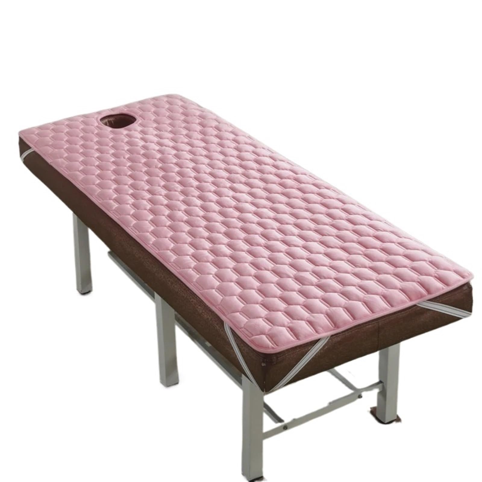 Topper for Massage Bed Beauty Salon Bed Mattress Toppers Thickened Cushion Anti Slip Room Mat Tuina Massage Pad With Hole(Pink,80x190cm)
