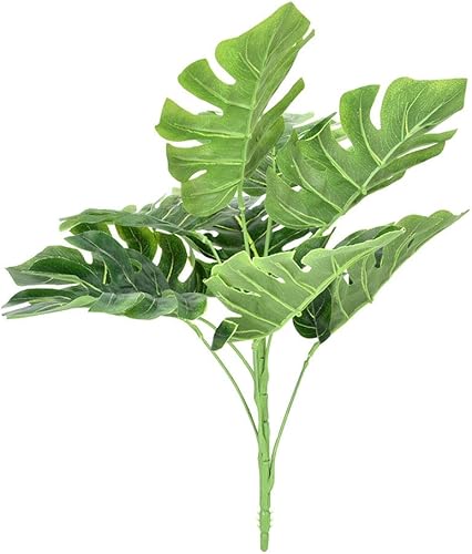 Miniatura 6 de Wnvivi Tallo de plantas artificiales Monstera de 15.7 pulgadas, hojas de tortuga sintética, ramas verdes para decoración del hogar y la sala de estar