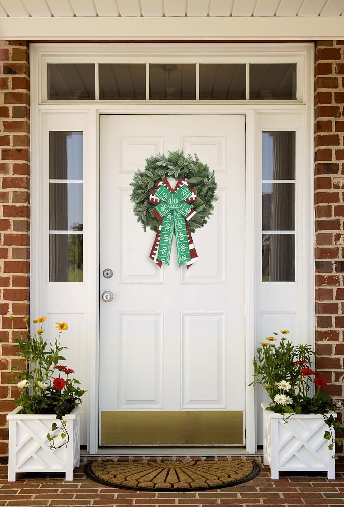 Miniatura 6 de 2 rollos de cintas de otoño para manualidades, cinta de fútbol americano con borde con cable, cinta de arpillera verde y marrón, rollos deportivos,