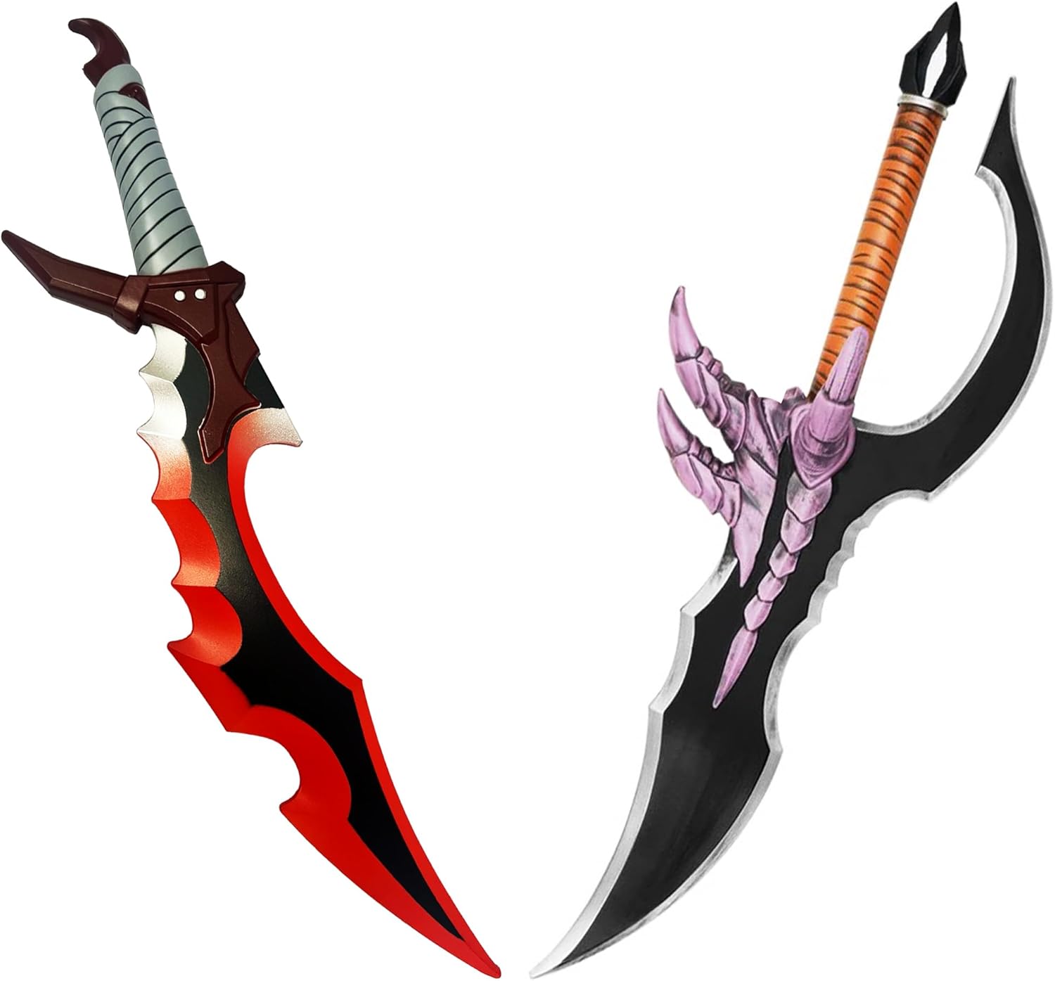 26’’ Fantasy 2-Piece Set Kasaka’s Venom Fang & Knight Killer S Leveling Foam Sword & Dagger for Cosplay, Collection, Roleplaying, Prop, Costume, Christmas