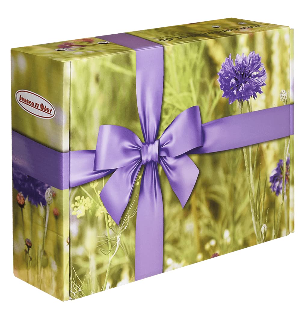 Hansen Obst Geschenkbox "Südseereise" mit Geschenkverpackung "Die Blumenwiese" - Geschenk mit frischem Obst - Obstbox mit exotischen Früchten - Geburtstagsgeschenk - exotische Früchte