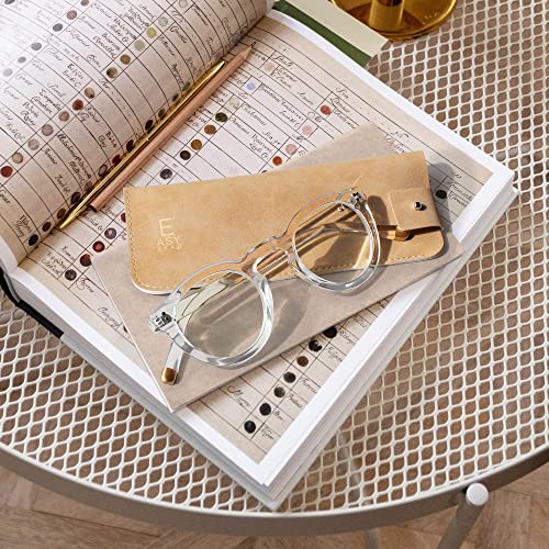 Image of EASY READ Retro Round Blue Light Blocking Reading Glasses for Women,Anti UV Readers for Women with Spring Hinge