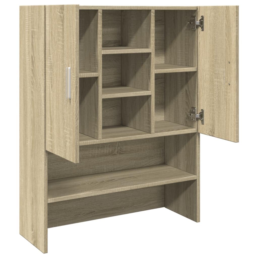 vidaXL Armario de Lavadora Roble Sonoma 70,5x24x90 cm, Armario para lavandería, Armario para cesto de Ropa, Estante para Lavadora, Armario para baño