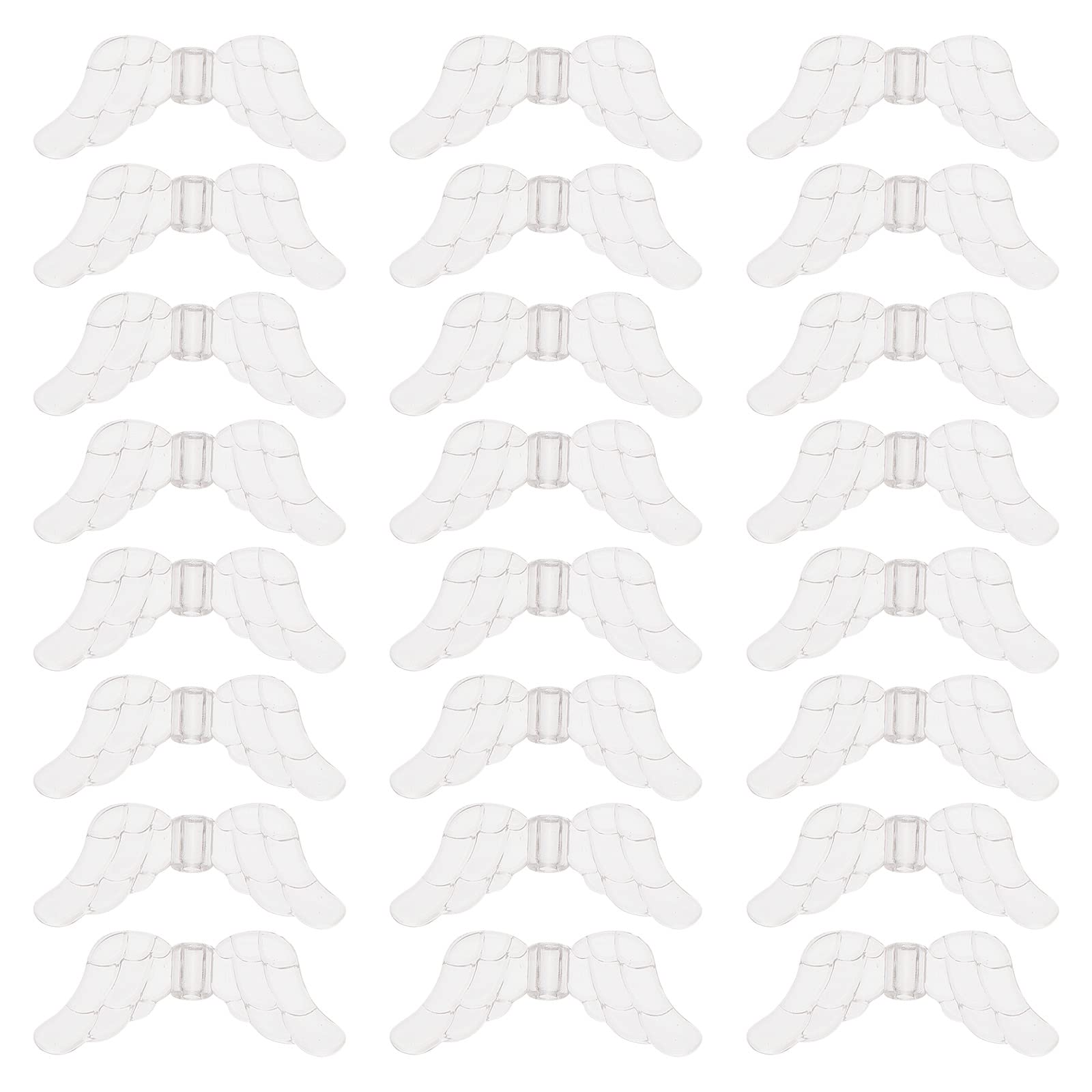 SUNNYCLUE 1 Box 200Pcs Wings Beads Angel Wing Beads Transparent Clear Acrylic Bead Charms Christmas Guardian Angel Fairy Wing Loose Spacer Beads for Jewellery Making Beading Kit Earrings Necklace DIY