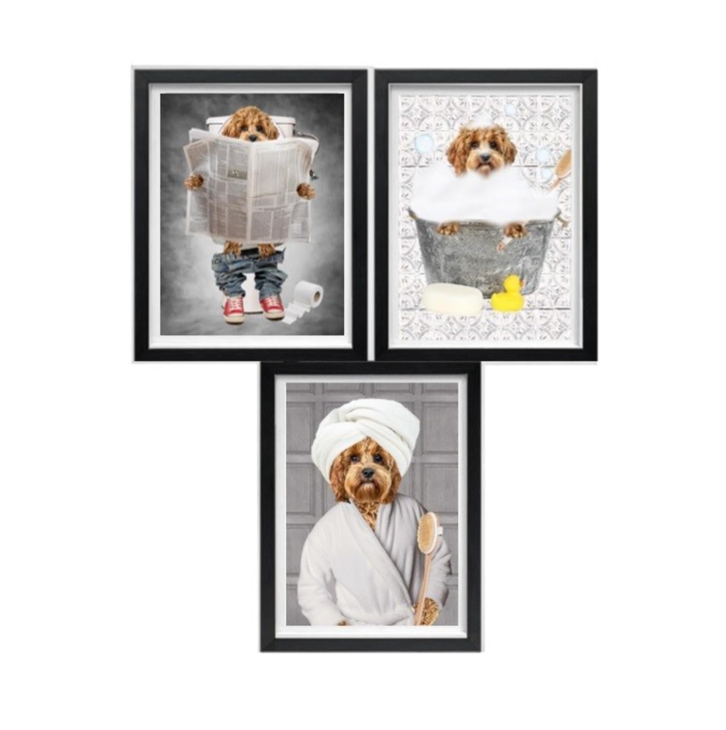 Tableau Cavapoo toilettes : poster chien rigolo pour décoration murale - 2