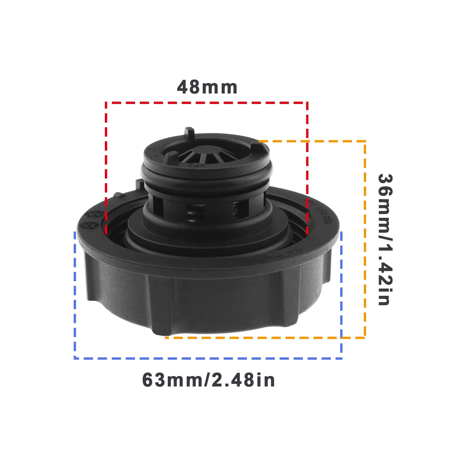 ECSiNG Tappo serbatoio acqua espansione radiatore DG938101AA 1301104 1224233 3M5H-8100-AD LF5015205A 30680002 compatibile con Ford Fiesta MK6 MK7 plastica