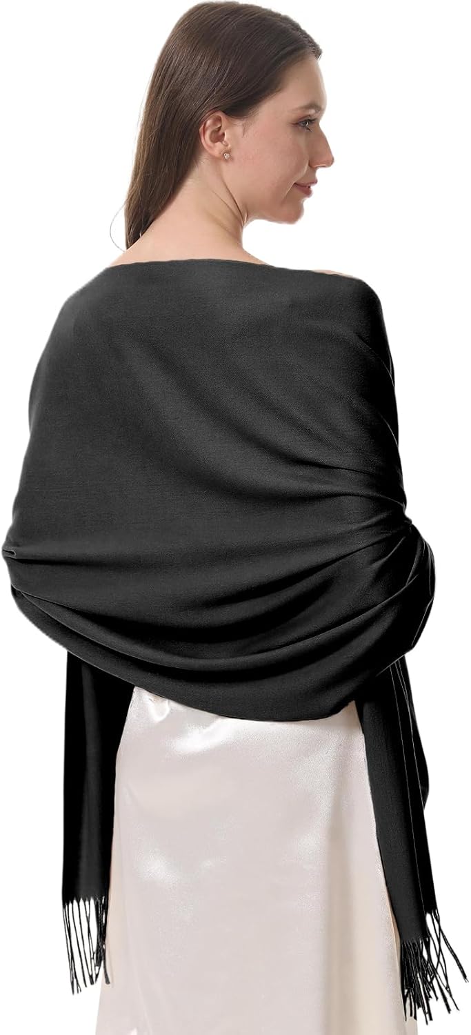 lifwimner Pashmina Shawls Wraps for Evening Dress Women's Warm Scarf Bridesmaid Wedding Bridal Gifts Large Winter Scarves