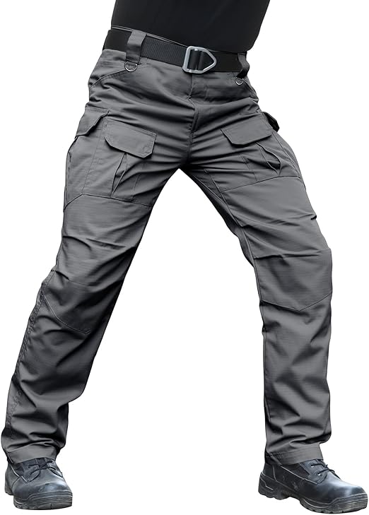 Men's Stretch Tactical Pants Water Resistant Ripstop Cargo Pants Outdoor Lightweight EDC Work Hiking Pants