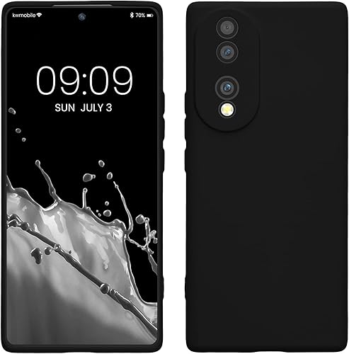 kwmobile Funda compatible con Honor 70 (5G) - Funda protectora delgada de TPU con acabado mate suave - negro mate