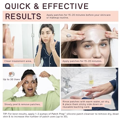 Miniatura 5 de Dermaclara Enrolle la imagen para ampliar los parches faciales de silicona para arrugas y líneas finas - Cuidado de la piel seguro para el embarazo